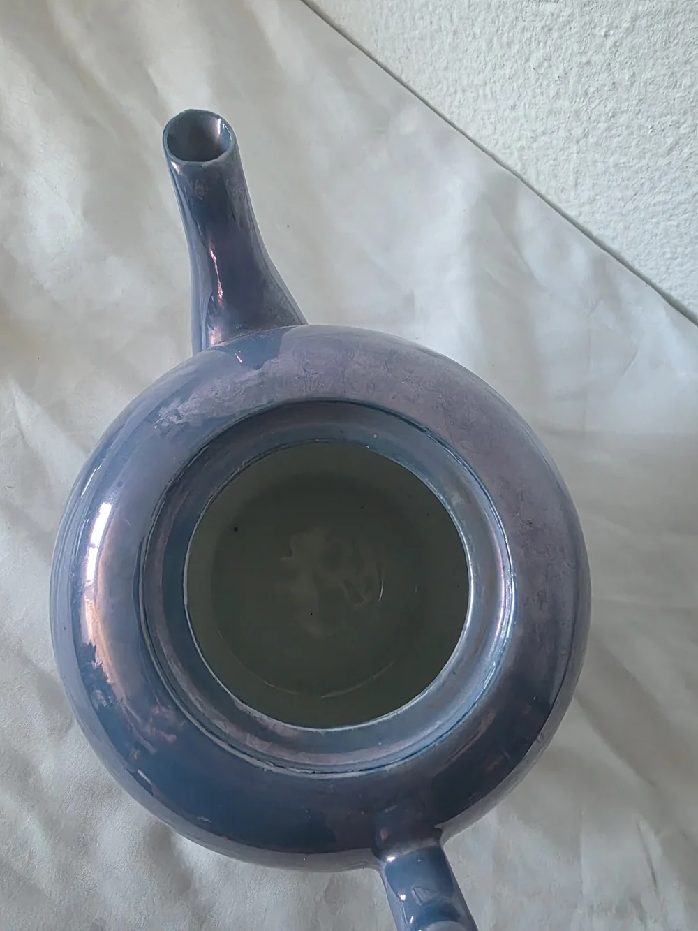 Vintage Iridescent Blue Lusterware Teapot